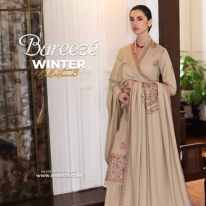 Bareeze unstitched 3pc krandi shawl suit