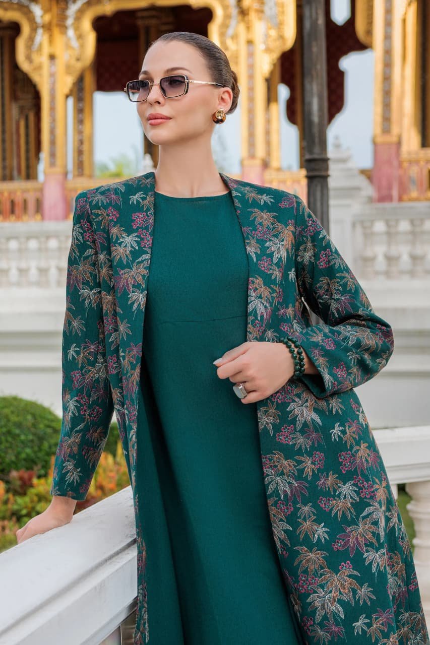 Embroidered Karandi 3-Piece Suit – MC1601 Teal Green – Smoke Bush